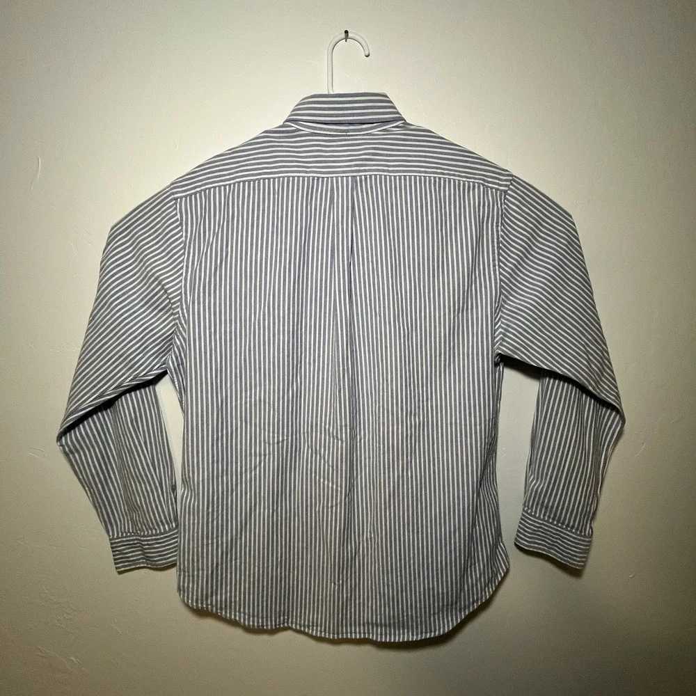 Ralph Lauren XL Men Slim Fit Stretch Oxford Striped Long Sleeve Shirt Flesh Pony